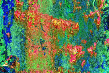 Dökülen boya paslı metal dokusu