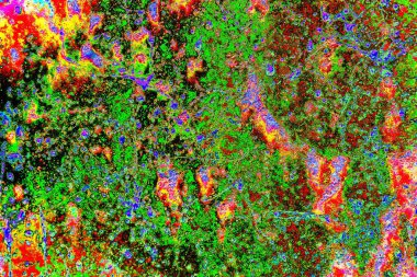 Soyut neon renkler çizik ve çatlaklarla dokulu duvar. 