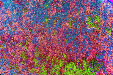 Soyut neon renkler çizik ve çatlaklarla dokulu duvar. 