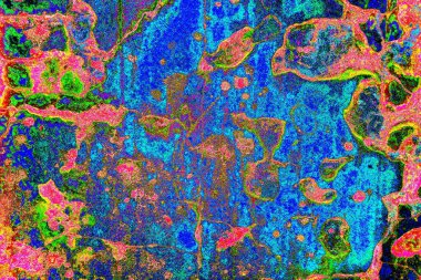 Gürültü efekti ve neon rengi olan beton duvar