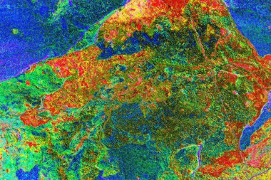 Soyut neon renkler çizik ve çatlaklarla dokulu duvar. 