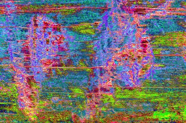 Soyut neon renkler çizik ve çatlaklarla dokulu duvar. 