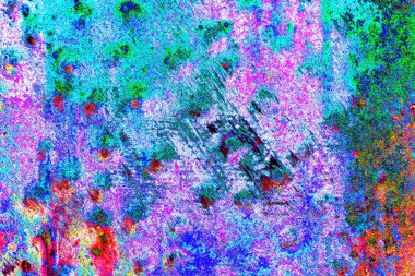 Soyut neon renkler çizik ve çatlaklarla dokulu duvar. 