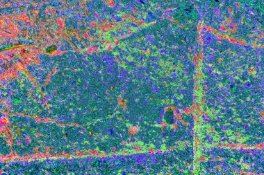 Soyut neon renkler çizik ve çatlaklarla dokulu duvar. 