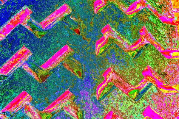 Soyut neon renkler çizik ve çatlaklarla dokulu duvar. 