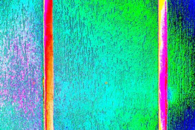 Soyut neon renkler çizik ve çatlaklarla dokulu duvar. 