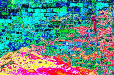 Eski model tuğla duvarın arka planı