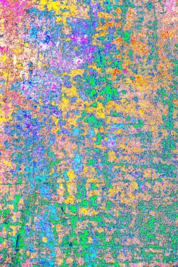 Soyut neon renkler çizik ve çatlaklarla dokulu duvar. 