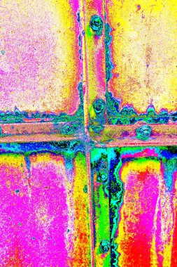 Çizik ve çatlaklarla soyut renkli duvar kâğıdı 