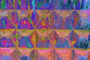 Gürültü efekti ve neon rengi olan beton duvar