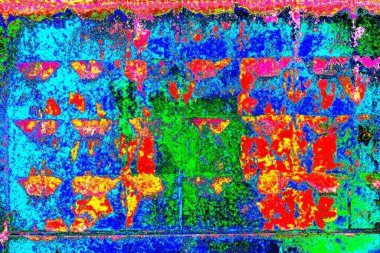 Gürültü efekti ve neon rengi olan beton duvar