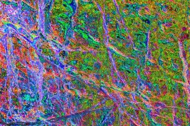 Soyut neon renkler çizik ve çatlaklarla dokulu duvar. 