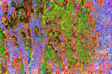 Soyut neon renkler çizik ve çatlaklarla dokulu duvar. 