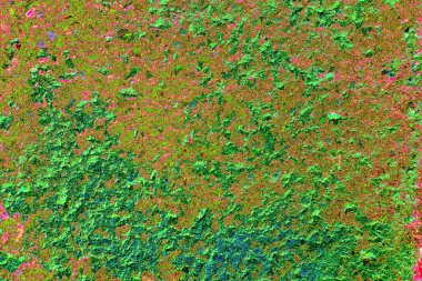 Soyut neon renkler çizik ve çatlaklarla dokulu duvar. 