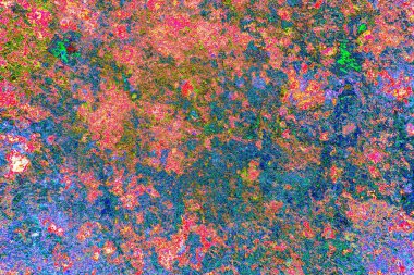 Soyut neon renkler çizik ve çatlaklarla dokulu duvar. 