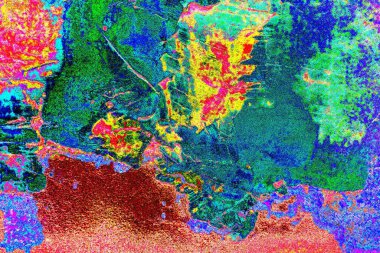 Çizik ve çatlaklarla soyut renkli duvar kâğıdı 