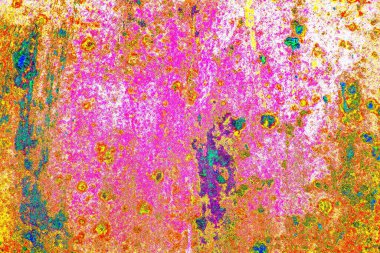 Soyut neon renkler çizik ve çatlaklarla dokulu duvar. 