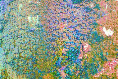 Yaratıcı soyut sanat eserleri, renkli doku arka planına sahip rustik duvarları kopyala