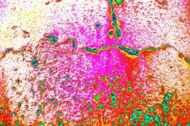 Soyut neon renkler çizik ve çatlaklarla dokulu duvar. 