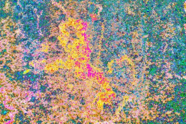 Yaratıcı soyut sanat eserleri, renkli doku arka planına sahip rustik duvarları kopyala