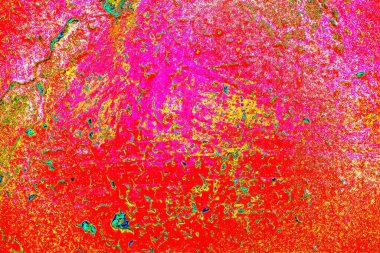 Soyut neon renkler çizik ve çatlaklarla dokulu duvar. 