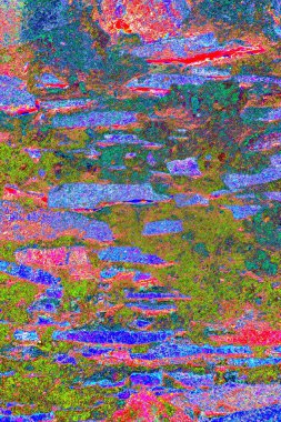 Soyut neon renkler çizik ve çatlaklarla dokulu duvar. 