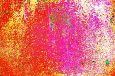 Soyut neon renkler çizik ve çatlaklarla dokulu duvar. 