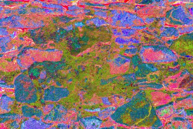 Soyut neon renkler çizik ve çatlaklarla dokulu duvar. 