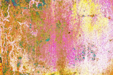 Soyut neon renkler çizik ve çatlaklarla dokulu duvar. 