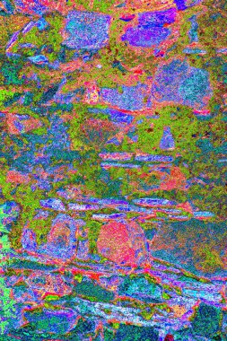 Soyut neon renkler çizik ve çatlaklarla dokulu duvar. 