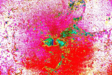 Soyut neon renkler çizik ve çatlaklarla dokulu duvar. 