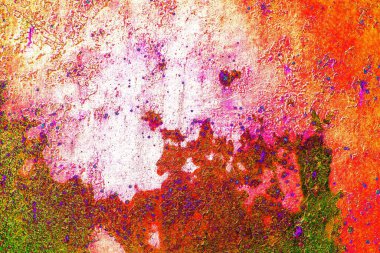 Yaratıcı soyut sanat eserleri, renkli doku arka planına sahip rustik duvarları kopyala