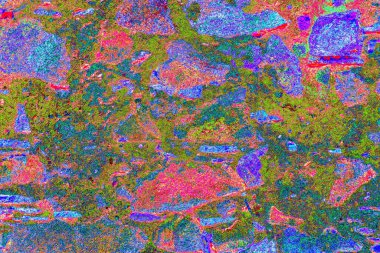 Soyut neon renkler çizik ve çatlaklarla dokulu duvar. 