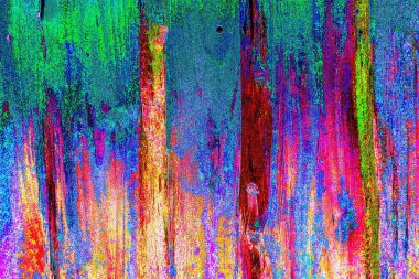 Soyut neon renkler çizik ve çatlaklarla dokulu duvar. 