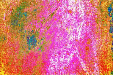 Soyut neon renkler çizik ve çatlaklarla dokulu duvar. 