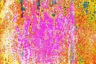 Soyut neon renkler çizik ve çatlaklarla dokulu duvar. 