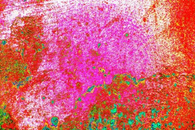 Soyut neon renkler çizik ve çatlaklarla dokulu duvar. 