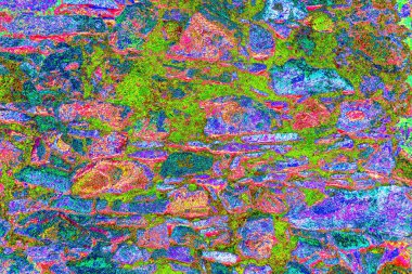 Soyut neon renkler çizik ve çatlaklarla dokulu duvar. 