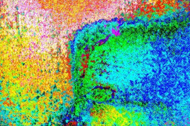 Yaratıcı soyut sanat eserleri, renkli doku arka planına sahip rustik duvarları kopyala