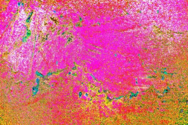 Soyut neon renkler çizik ve çatlaklarla dokulu duvar. 