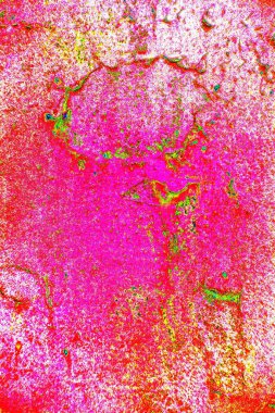 Soyut neon renkler çizik ve çatlaklarla dokulu duvar. 