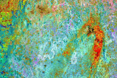 Yaratıcı soyut sanat eserleri, renkli doku arka planına sahip rustik duvarları kopyala