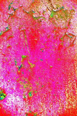 Soyut neon renkler çizik ve çatlaklarla dokulu duvar. 