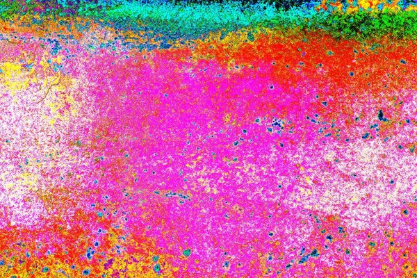 抽象的なネオンカラーのテクスチャ壁に傷や亀裂 — ストック写真