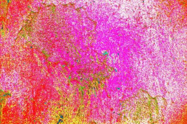 Soyut neon renkler çizik ve çatlaklarla dokulu duvar. 