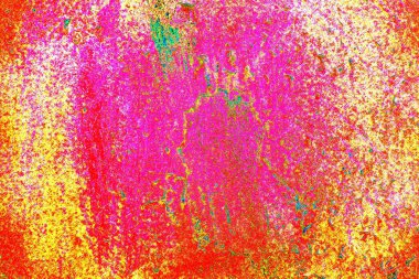 Soyut neon renkler çizik ve çatlaklarla dokulu duvar. 