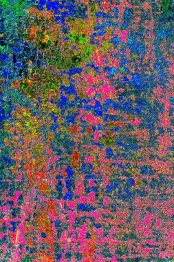 Soyut neon renkler çizik ve çatlaklarla dokulu duvar. 