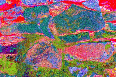 Soyut neon renkler çizik ve çatlaklarla dokulu duvar. 