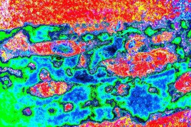 Soyut neon renkler çizik ve çatlaklarla dokulu duvar. 