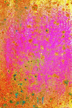 Soyut neon renkler çizik ve çatlaklarla dokulu duvar. 